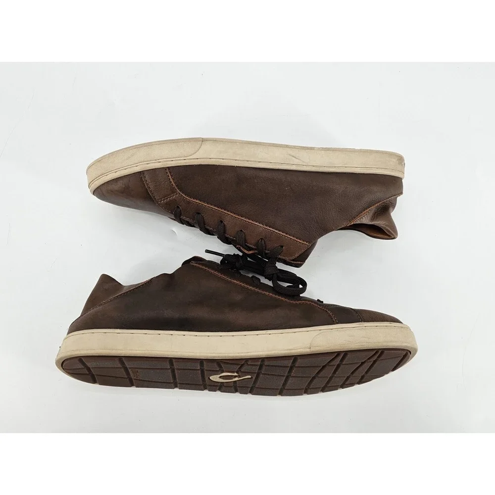 Olukai Kahu Pahaha‎ Men's Size 11 M Shoes Brown Leather Casual Comfort Sneakers
